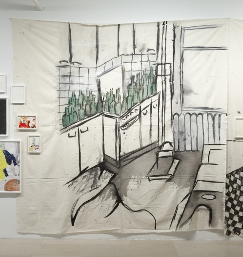Juliette Blightman Still Life #8, 2015 Gouache on canvas 118 1/8 x 98 3/8 inches (300 x 249.9 cm)