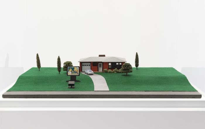 Dan Graham Video Projection Outside Home, 1978 - 1998 Architectural model, painted wood and plastic 9 x 20 x 30 3/8 inches (22.9 x 50.8 x 77.2 cm)