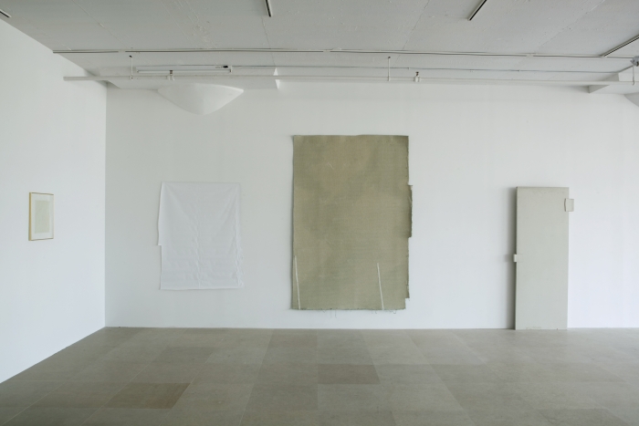 Gedi Sibony From Center, Skinny Legs, Satisfying The Purposes Completely, and, Her Trumpeted Spoke Lastly, 2010 Hollow core door, paint, carpet, tape, vinyl, matted drawing reversed in frame Overall footprint: 120 x 120 x 288 inches (304.8 x 304.8 x 731.5 cm)