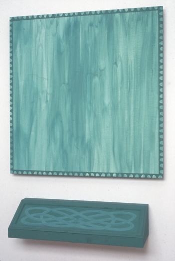 Moira Dryer, Portrait of Tita, 1989, casein on wood, 64 1/8 x 46 1/8 inches