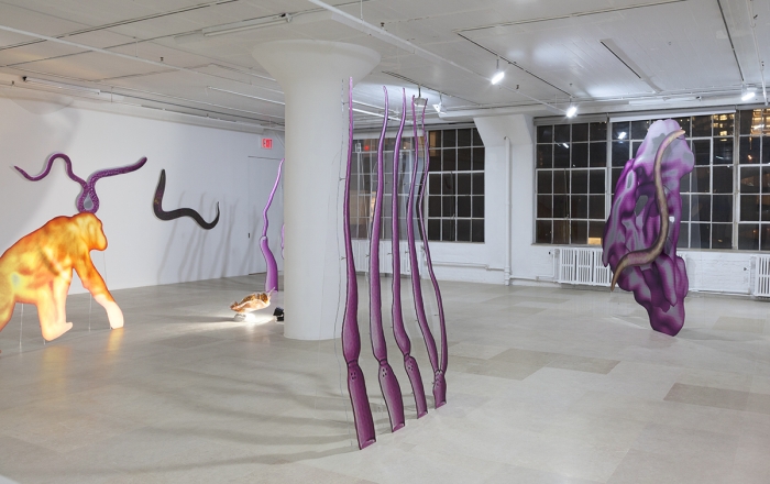Katja Novitskova, Installation view, Approximation (Storm Time), Greene Naftali, New York, 2016