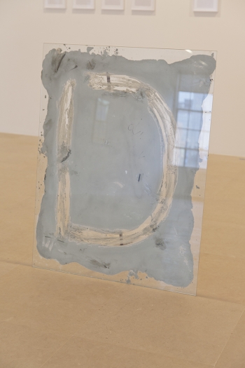 Gerry Bibby, Floor Show I (D), 2016, Glass, concrete, latex, detritus, 46 x 35 3/8 inches (116.8 x 89.9 cm)