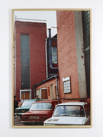 Lastwagendepot (Konstantin Melnikov), 1995 Color photograph 106 1/4 x 70 7/8 inches