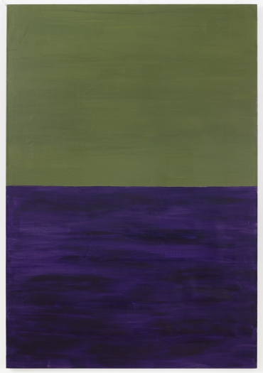 Untitled (green, purple), 1986 Acrylic on lead 63 x 43 3/8 inches