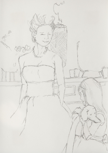 Juliette Blightman The Tale That All But Shapes Itself , 2016 Graphite on Paper Paper: 8 1/4 x 5 7/8 inches (21 x 14.9 cm) frame: 9 1/4 x 7 1/2 inches (23.5 x 19.1 cm)