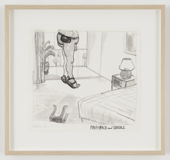 Richard Hawkins Hotel Suicide - 1, 2007 Acrylic and pencil on paper: 11 3/8 x 10 3/8 inches (28.9 x 26.4 cm) Frame: 15 x 16 1/8 x 1 3/8 inches (38.1 x 41 x 3.5 cm)