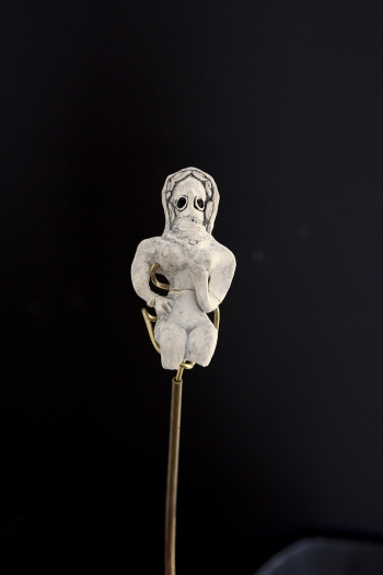 Gedi Sibony, Held By Hands, 2012 (detail), Acrylic paint, canvas, foam core, brass, plaster, 51 1/8 x 51 1/8 inches