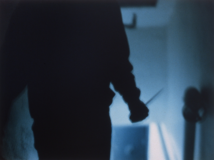 Josephine Meckseper, The Great Escape (Man with a knife), 1996, c-print, 30 x 40 inches