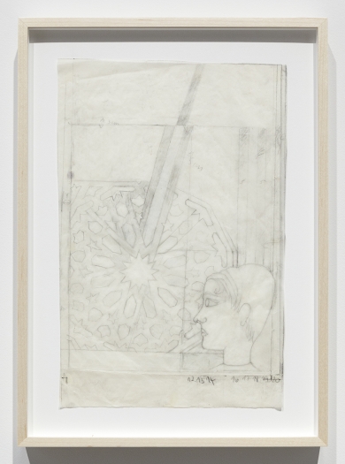 Katharina Wulff Untitled, 2011 Pencil on transparent paper Paper: 12 3/4 x 8 7/8 inches (32.4 x 22.5 cm) Frame: 15 3/5 x 11 1/4 x 1 3/8 inches (39.6 x 28.6 x 3.5 cm)
