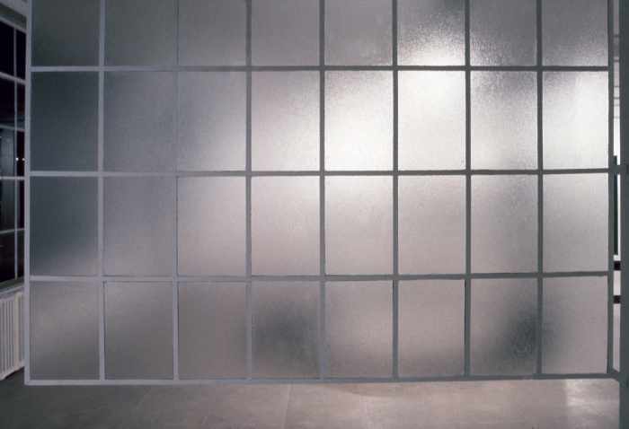 Window - Frosted Wipe, 1996, Welded Steel, glass, paint, Dimensions variable