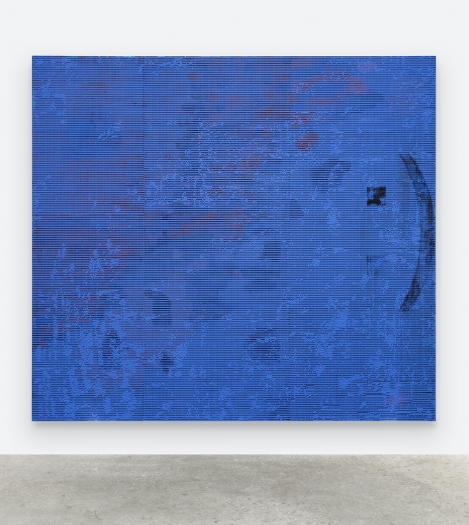 Jacqueline Humphries ???~, 2017 Oil on linen 100 x 111 inches (254 x 281.9 cm)