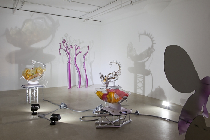 Katja Novitskova, Installation view, Approximation (Storm Time), Greene Naftali, New York, 2016