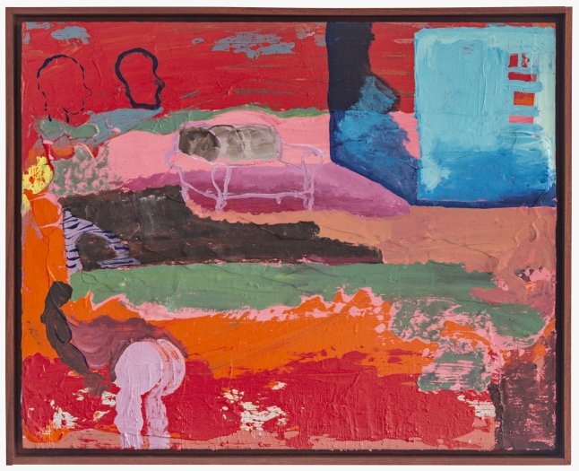 Walter Price Sit Tea Life, 2018 Acrylic on wood panel, framed Framed: 17 x 20 x 1 5/8 inches (43.2 x 50.8 x 4.1 cm)