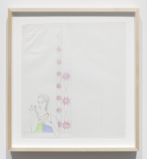 Katharina Wulff Untitled, 2015 Pencil, colored pencil on transparent paper Paper: 12 3/4 x 11 5/8 inches (32.4 x 29.5 cm) Frame: 16 x 14 1/2 x 1 3/8 inches (40.6 x 36.8 x 3.5 cm)