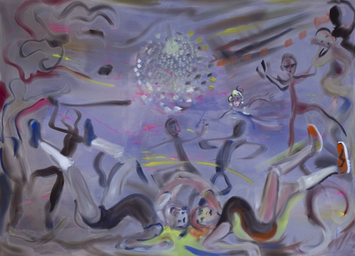 Sophie von Hellermann Fun House, 2018 Acrylic on canvas 89 5/8 x 122 1/4 inches (227.6 x 310.5 cm)