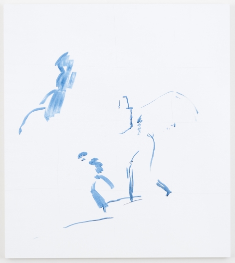 Michael Krebber Herbes de Provence, Gitanes, 2018 Acrylic on canvas 45 x 40 inches (114.3 x 101.6 cm)