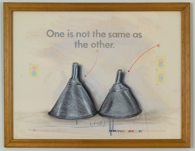 Candy Jernigan, One is not the same as the other, November, 1987, Graphite and colored pencil on paper, 26 x 34 x 1 inches (66 x 86.4 x 2.5 cm)