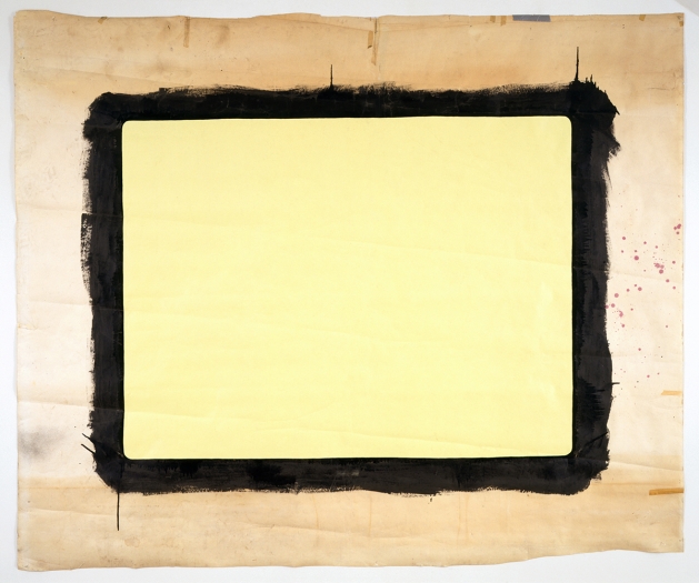 Tony Conrad Yellow Movie 12/14-15/72, 1972 Emulsion: Citron tinted low lustre enamel, Speedflex Latex Colorizer, Brooklyn Paint & Varnish Co. Base: White seamless paper 90 1/2 x 107 inches