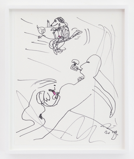 Trevor Shimizu Vape Dad 2, 2014 Ink on paper Paper: 17 x 13 1/2 inches (43.2 x 34.3 cm) Frame: 19 1/4 x 16 x 1 1/2 inches (48.9 x 40.6 x 3.8 cm)