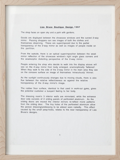 Liza Bruce Boutique Design, 1997 (detail), Drawing, collage and photography on paper, Six parts: 13 3/8 x 10 inches