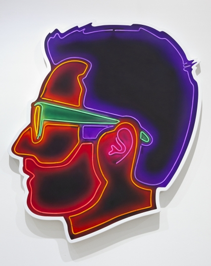 Alex Israel Self-Portrait (Neon), 2018 Acrylic and bondo on fiberglass 96 x 84 x 4 inches (243.8 x 213.4 x 10.2 cm)