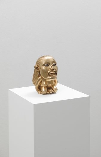 Alex Israel Idol, 2019 Gold plated cast bronze with hand painted eyes 7 x 5 x 4 1/2 inches (17.8 x 12.7 x 11.4 cm) Edition of 20