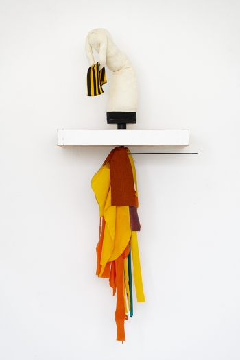 Paul Chan Untitled (Bright Inhaler), 2019 muslin, nylon, polyfil, wire, wood, spandex, polyester 55 1/4 x 21 x 11 3/4 inches (140.3 x 53.3 x 29.8 cm)