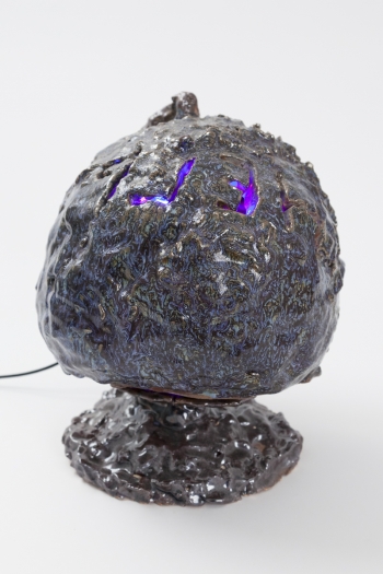 Trisha Baga Calling Occupants of Interplanetary Craft, 2018 Glazed ceramic, LED disco lamp 12 1/2 x 11 x 10 1/2 inches (31.8 x 27.9 x 26.7 cm) (TB.594)