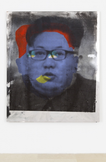 Mathieu Malouf,Supreme leader III, 2017, Acrylic and silkscreen on canvas, 72 x 60 inches (182.9 x 152.4 cm)