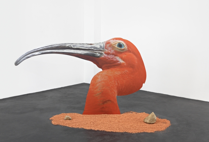 Approximation Mars I, 2014 digital print on aluminum, cutout display, plant granulat 55 x 94.5 inches (140 x 240 cm)