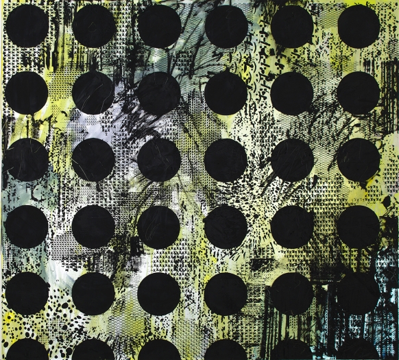 Jacqueline Humphries O, 2015 Oil on linen 100 x 111 inches (254 x 281.9 cm)