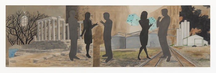 William Leavitt Sign Language, 2018 Acrylic on canvas 24 x 80 inches (61 x 203.2 cm)