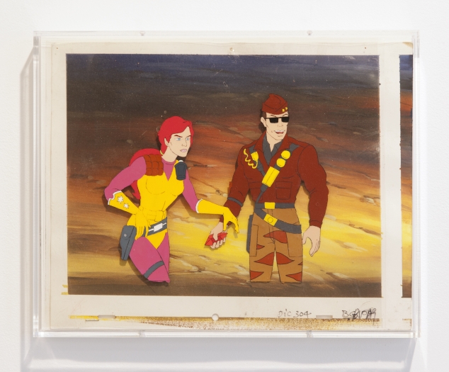 Lutz Bacher Space Cadets 2007 Plastic, Paint, Paper Paper: 10 1/4 x 13 3/4 inches (26 x 34.9 cm) Frame: 11 1/16 x 14 1/4 inches (28.1 x 36.2 x 3.3 cm)