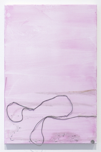 Josef Strau Untitled, 2016 Soldering tin wire and acrylic on canvas 23 5/8 x 15 3/4 x 2 3/8 inches (60 x 40 x 6 cm)