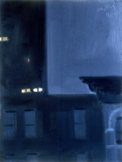 11 P.M. #2, 1991, oil on board, 12 x 9 inches