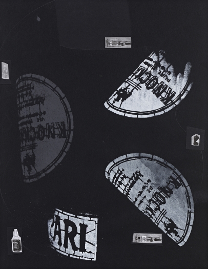 Monika Baer on hold, 2016 Acrylic and photocopies on paper Paper: 23 5/8 x 18 1/8 inches (60 x 46 cm) Frame: 25 1/4 x 19 3/4 inches (64.1 x 50.2 cm)