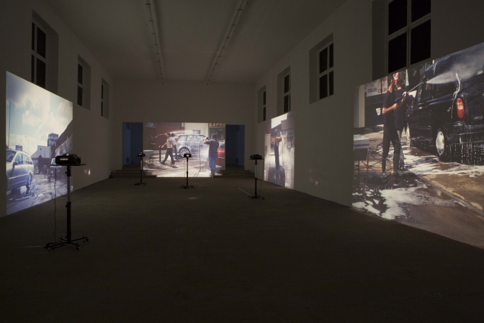 Installation View, Hilary Lloyd, Kunstverein Münich, Munich, 2006