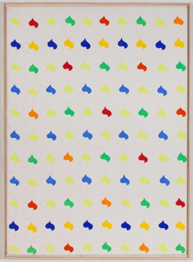 Konrad Lueg Untitled (Herzmuster), 1965 Casein tempera on canvas 78 3/4 x 57 inches (200 x 145 cm)