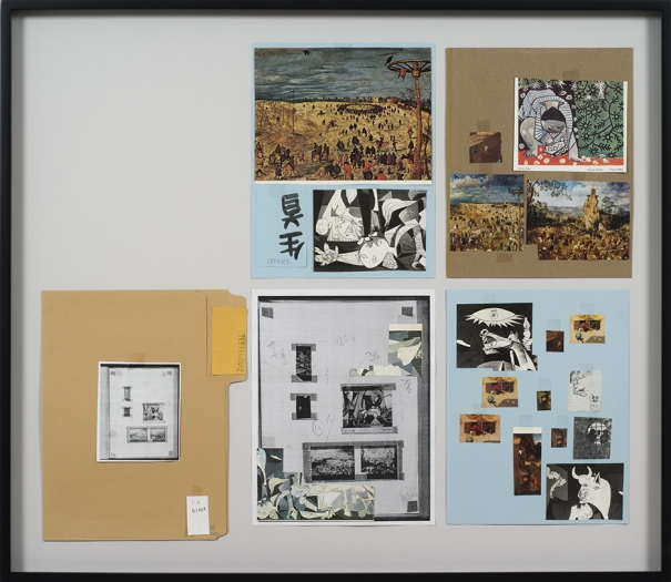 Richard Hawkins Ankoku 82 (Resource folder: Pestilence), 2012 Collage 27 1/8 x 31 1/4 x 1 1/2 inches (68.9 x 79.4 x 3.8 cm)