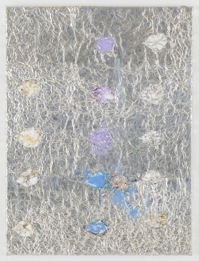 Josef Strau Vice, 2018. Tin plate, tin wire, acrylic on canvas 24 1/4 x 18 x 1 inches (61.6 x 45.7 x 2.5 cm)