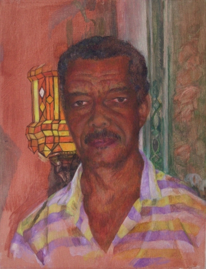 Katharina Wulff Beruf: Kellner / Occupation: Waiter, 2015 Egg tempera on canvas 17 3/4 x 13 3/4 inches (45 x 35 cm)