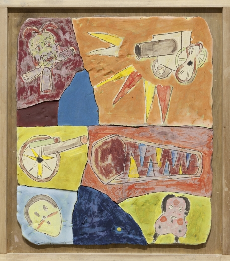 Richard Hawkins The Great War, 2016 Glazed ceramic in artist's frame 22 3/4 x 25 3/4 x 1 5/8 inches (57.8 x 65.4 x 4.1 cm)
