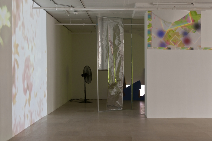 Hilary Lloyd, Installation view, Dock Lands, Greene Naftali, New York, 2017