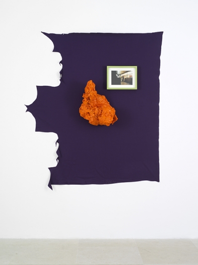 Seconds, 1996, Wood, papier-mâché, acrylic, polyester, and chromogenic print, 64 x 60 x 9 inches