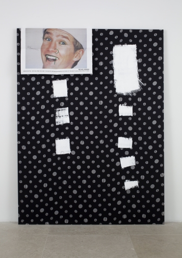 Michael Krebber The Other Day, 2003 Acrylic and paper on fabric 60 x 44 inches (152.4 x 111.8 cm)