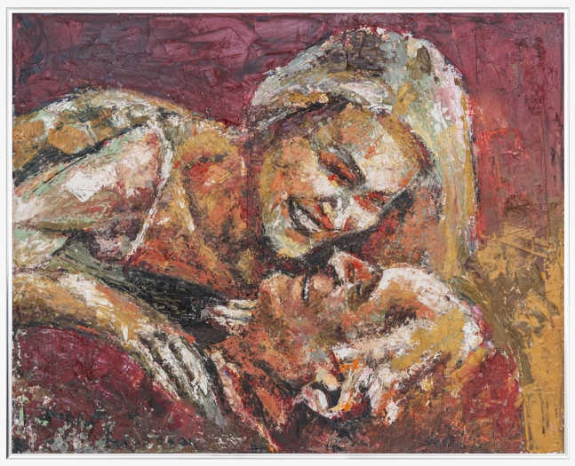Nicolas Ceccaldi Under the mistletoe, 2019 Oil on canvas, framed 30 1/4 x 24 1/4 x 1 3/8 inches (76.8 x 61.6 x 3.5 cm)