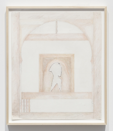 Katharina Wulff Untitled, 2014 Pencil, colored pencil, ink, transparent paper on paper Paper: 23 5/8 x 19 5/8 inches (60 x 49.8 cm) Frame: 26 x 22 x 1 1/2 inches (66 x 55.9 x 3.8 cm)
