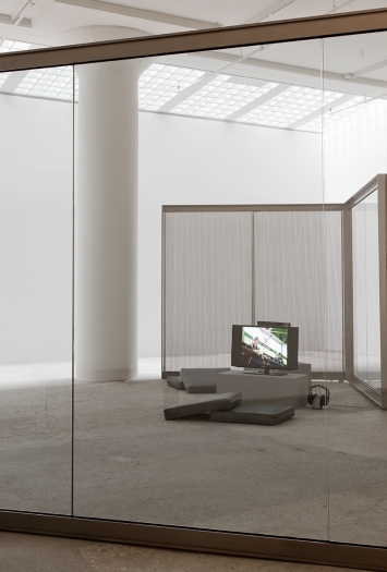 Installation view, Design for Showing Rock Videos, Greene Naftali, New York, 2014