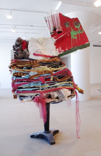 Untitled, 2010, mixed media, 96 x 95 x 59 inches, Installation view, Greene Naftali, New York, 2010