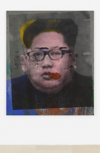 Mathieu Malouf, Supreme Leader IV, 2017, Acrylic and silkscreen on canvas, 72 x 60 inches (182.9 x 152.4 cm)